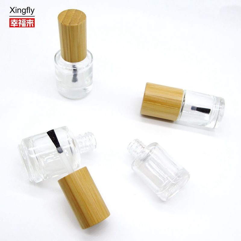 11ml Botol Lampu Kuku Bulat Dengan Tutup Kayu Gel UV Kosong Botol Lem Lampu Kuku