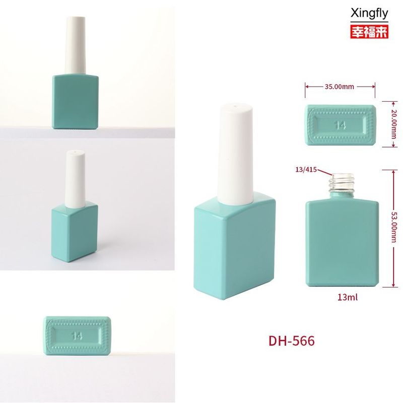 Gel Polish Square Botol Unik 13ml Kosong Botol UV Nail Polish Dengan Tutup Dan Sikat