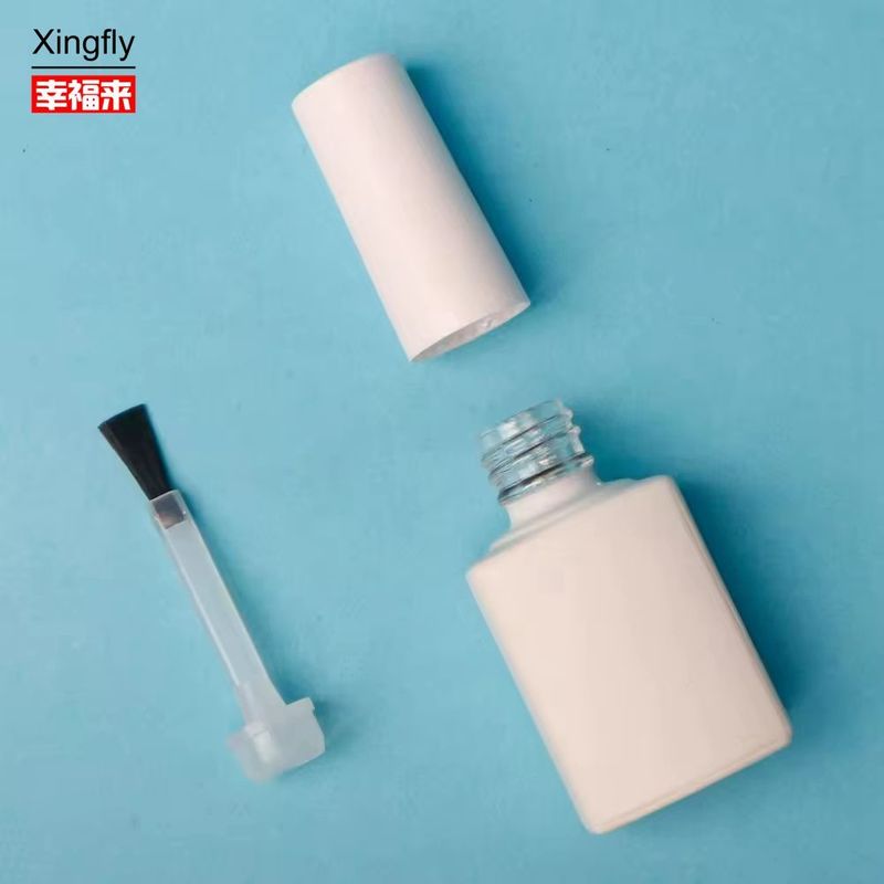 8ml Polish kuku Botol kaca persegi dengan sikat kosong Gel UV Botol Polish kuku
