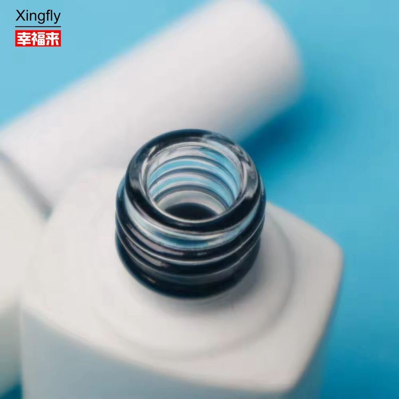 8ml Polish kuku Botol kaca persegi dengan sikat kosong Gel UV Botol Polish kuku
