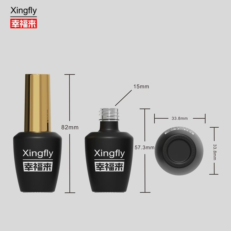 Botol Polish kuku bulat Botol polish kuku kaca 16ml dengan tutup dan sikat
