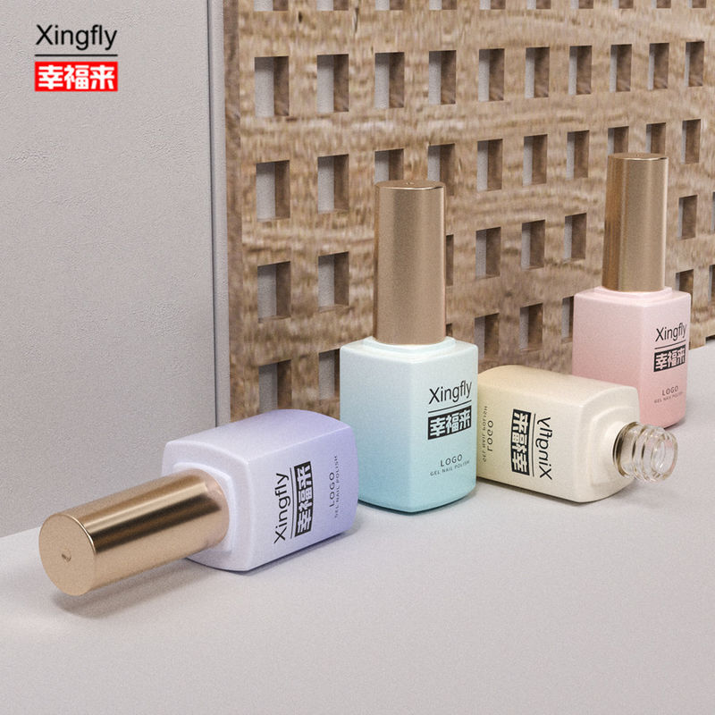 16ml Gel Polish Square Botol Gel Nail Polish UV Botol Kaca Dengan Tutup Sikat