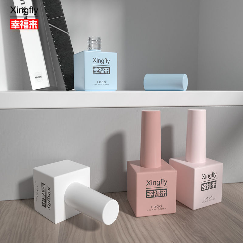 17ml Gel Polish Square Bottle Custom Spray Paint Kaca Botol Permukaan UV Nail Polish Botol
