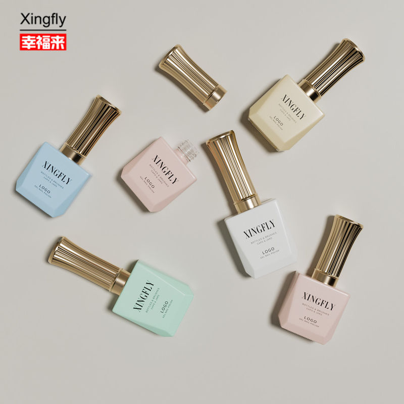 Botol Polish Gel Kuku 12ml Disesuaikan LOGO Botol polish kuku kosong dengan tutup sikat