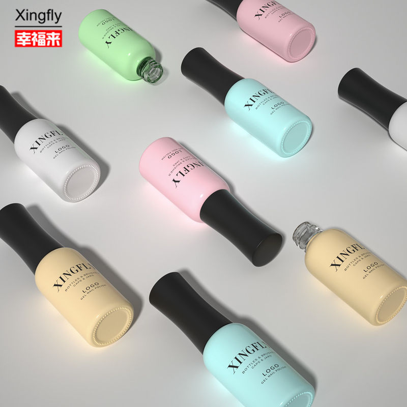 9ml Empty Nail Gel Polish Bottle Custom LOGO Nail Reinforced Gel Glass Bottle