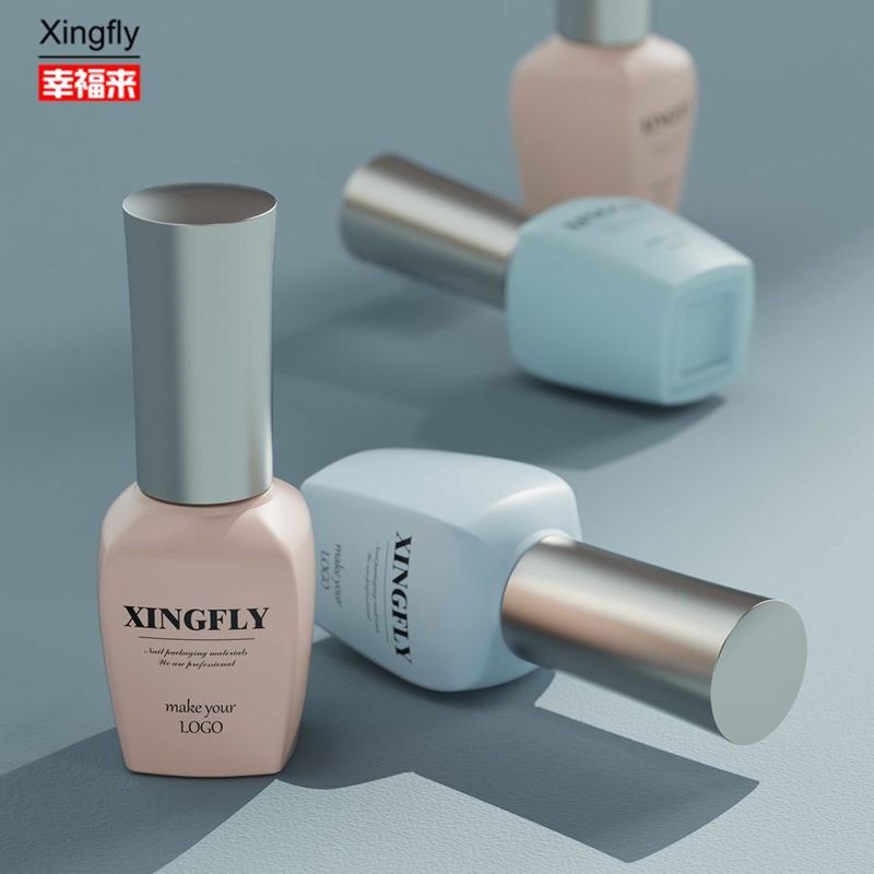 15ml Gel Nail Polish Botol Kaca Desain Khusus Kosong Untuk Nail Polish Dengan Cap Dan Sikat