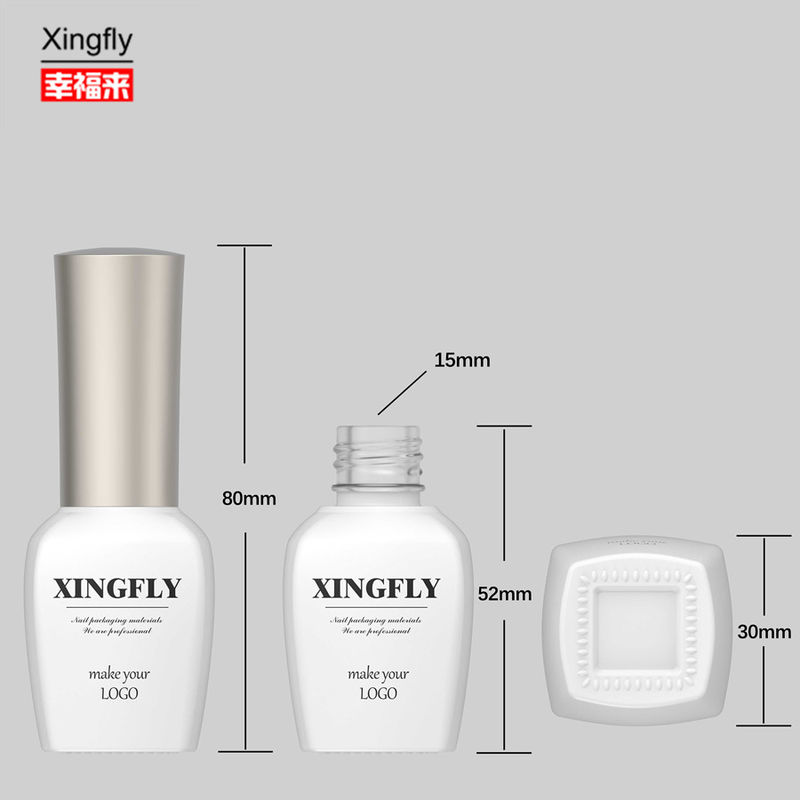 15ml Gel Nail Polish Botol Kaca Desain Khusus Kosong Untuk Nail Polish Dengan Cap Dan Sikat