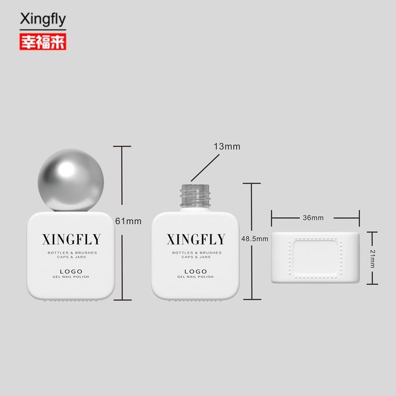 11ml Square Gel Nail Container Custom Gel Nail Polish Botol Kaca Kosong Untuk Nail Polish