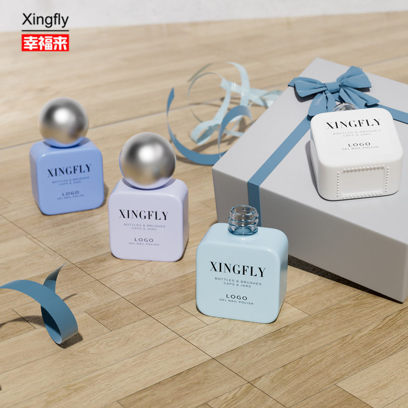 Botol 11ml Square Custom Gel Nail Polish Botol Putih Untuk Gel Polish Putih