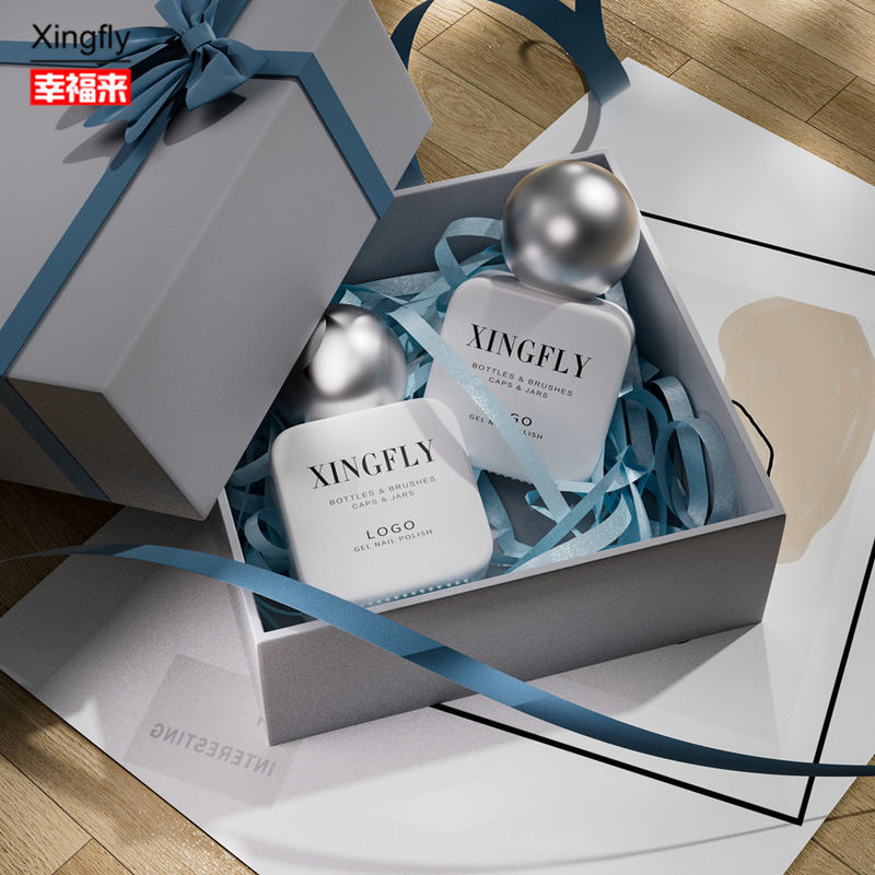 11ml Square Gel Nail Container Custom Gel Nail Polish Botol Kaca Kosong Untuk Nail Polish