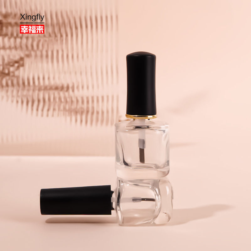 Custom 8ml Unique Clear Empty Gel Glass Gel Nail Polish Bottles With Cap Brush