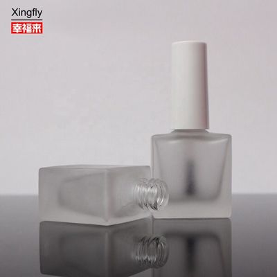 Empty 10ml Gel Nail Polish Botol OEM Square Botol Kaca Dengan Sikat