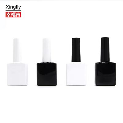 Botol cat kuku persegi Unik 13ml Botol cat kuku gel UV kosong dengan tutup dan sikat