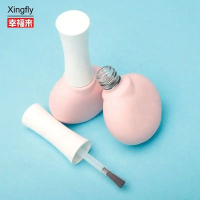 Botol Kaca Polish Gel Kuku Unik OEM Custom Botol Polish Gel Kosong Dengan Sikat Dan Tutup