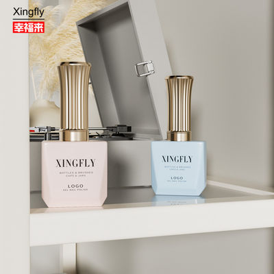 12ml Gel kuku Polish Square Botol kosong UV Gel Polish Botol kaca dengan tutup dan sikat